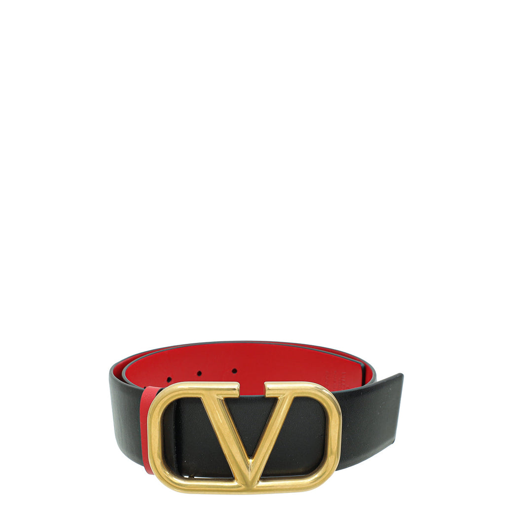 Valentino Black Vlogo 40mm Belt 26