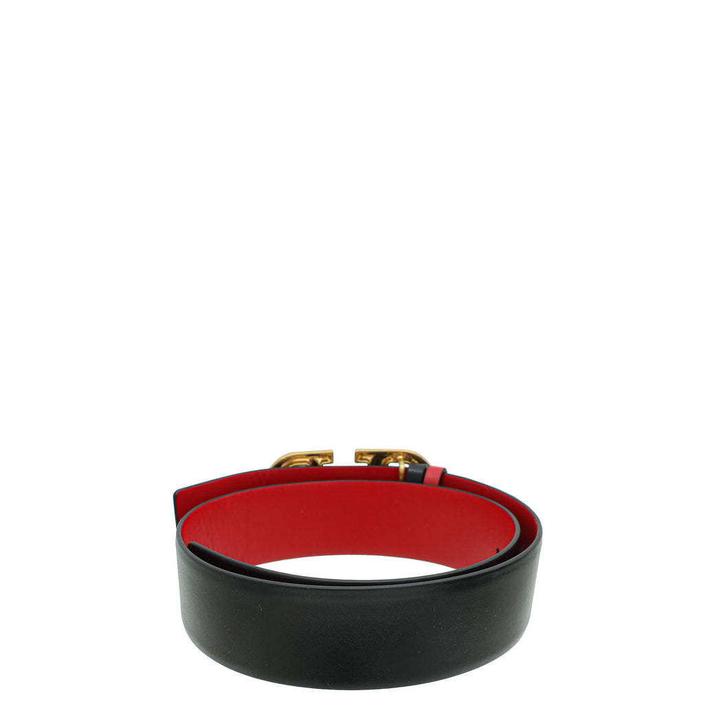 Valentino Black Vlogo 40mm Belt 26