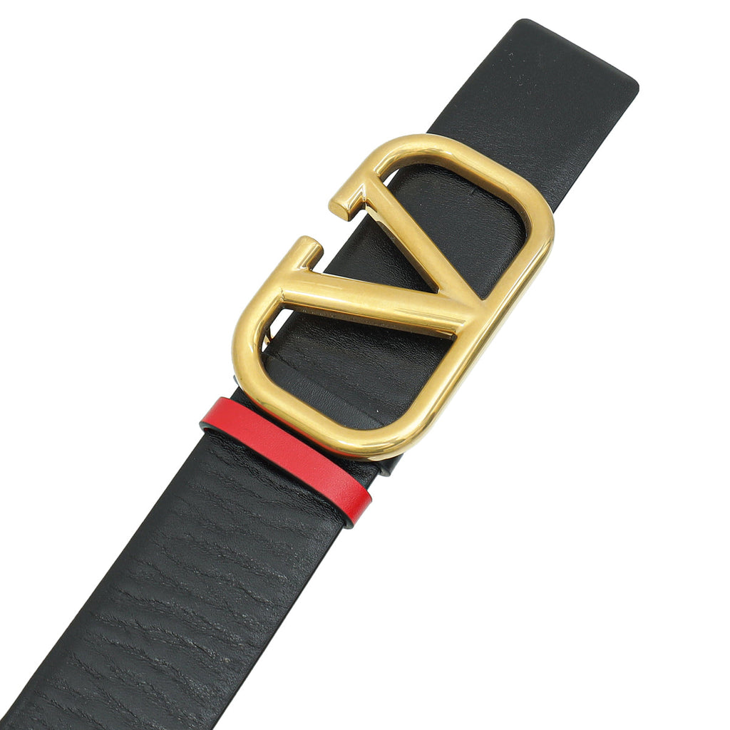 Valentino Black Vlogo 40mm Belt 26