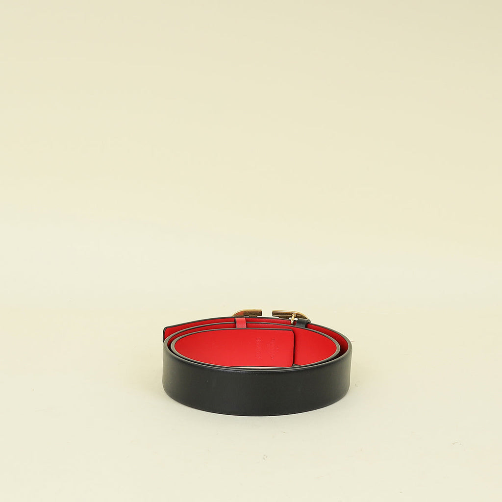Valentino Bicolor Vlogo Buckle Reversible 30mm Belt 26