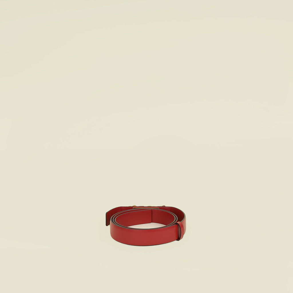 Valentino Red Vlogo Chain Belt 38