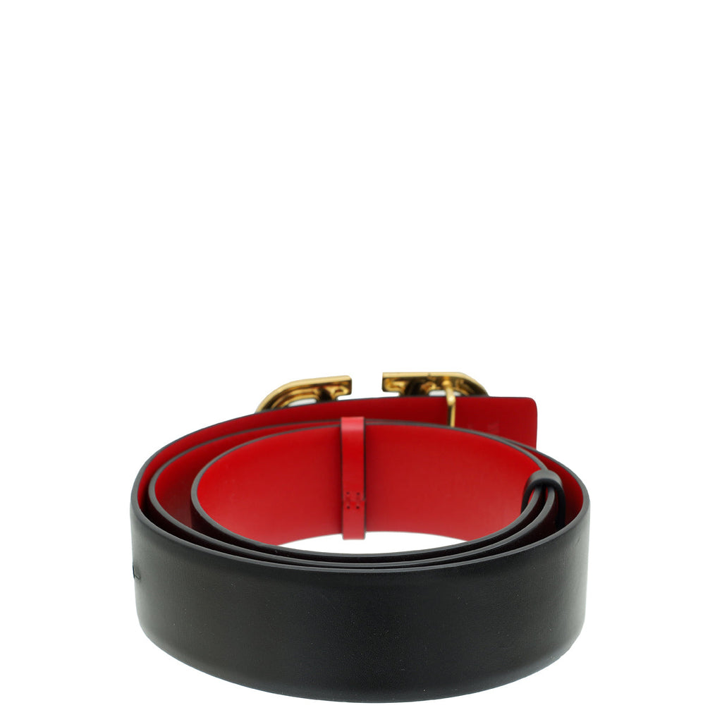Valentino Bicolor Vlogo Signature Buckle Reversible 40mm Belt 38