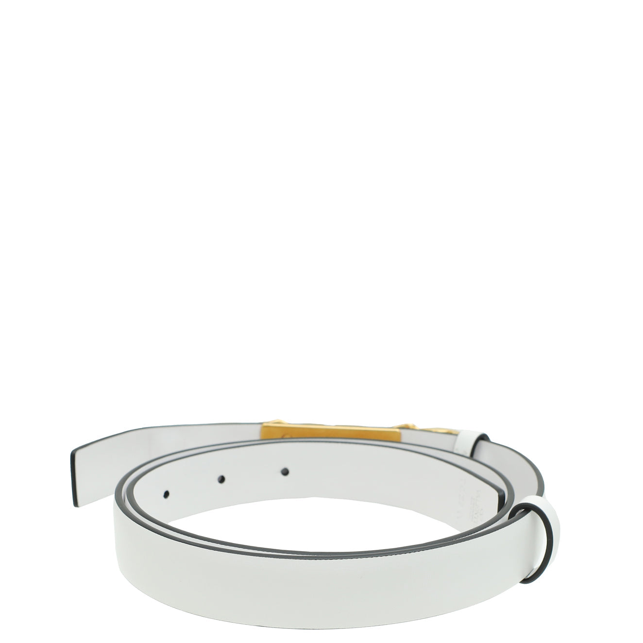 Valentino White VLogo Chain Signature 20mm Belt 28