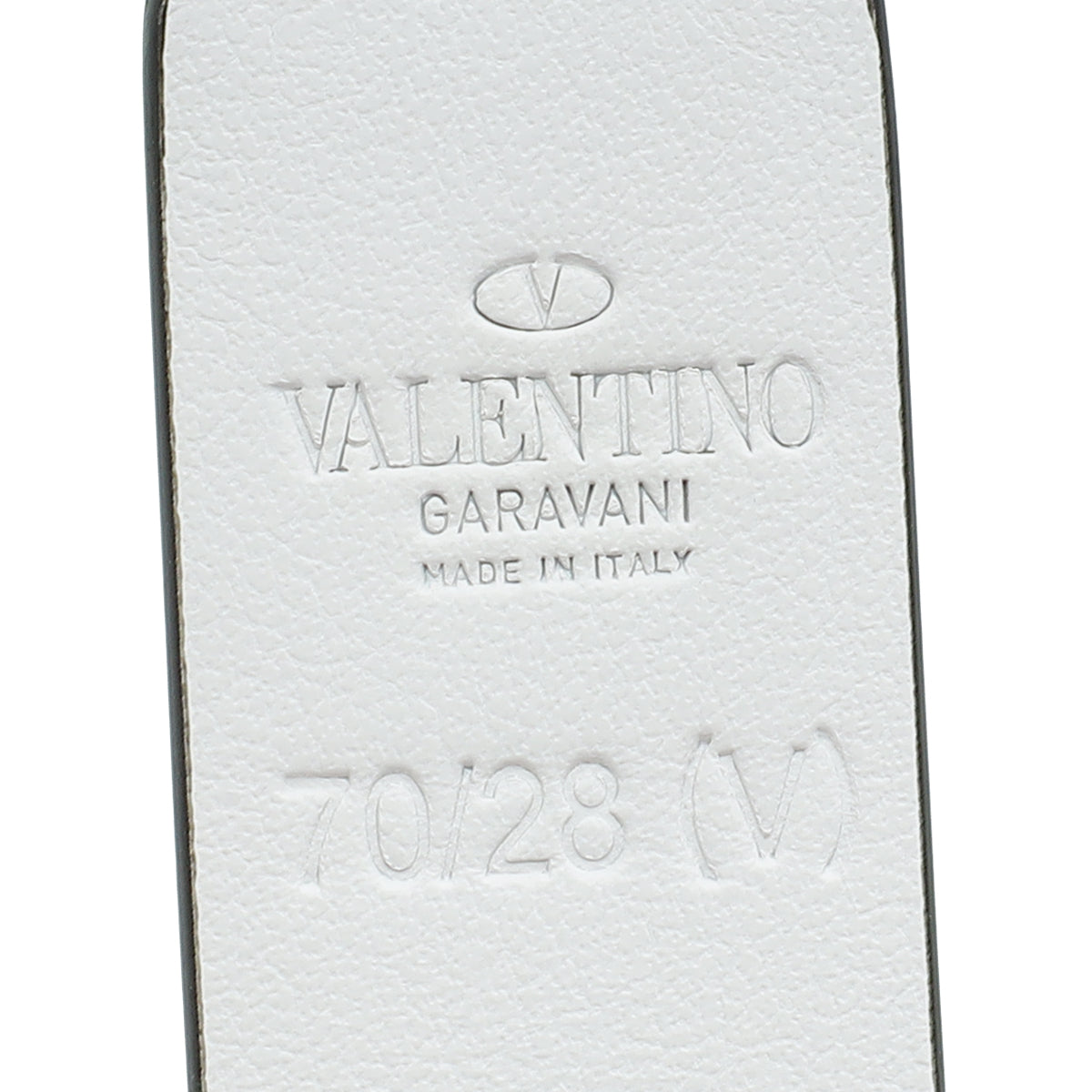 Valentino White VLogo Chain Signature 20mm Belt 28