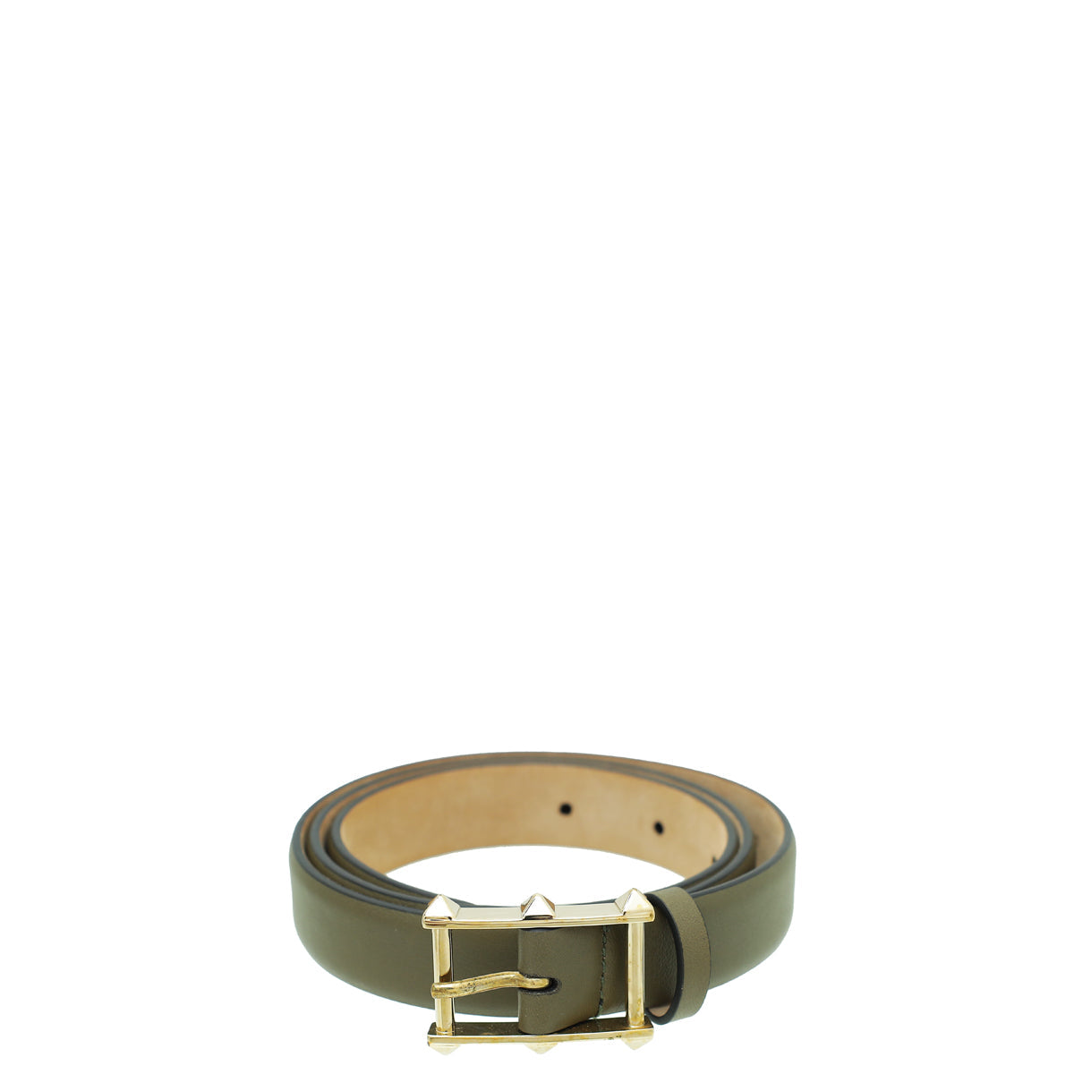 Valentino Olive Rockstud Buckle Belt 28