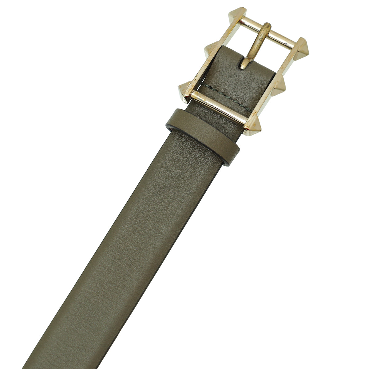 Valentino Olive Rockstud Buckle Belt 28