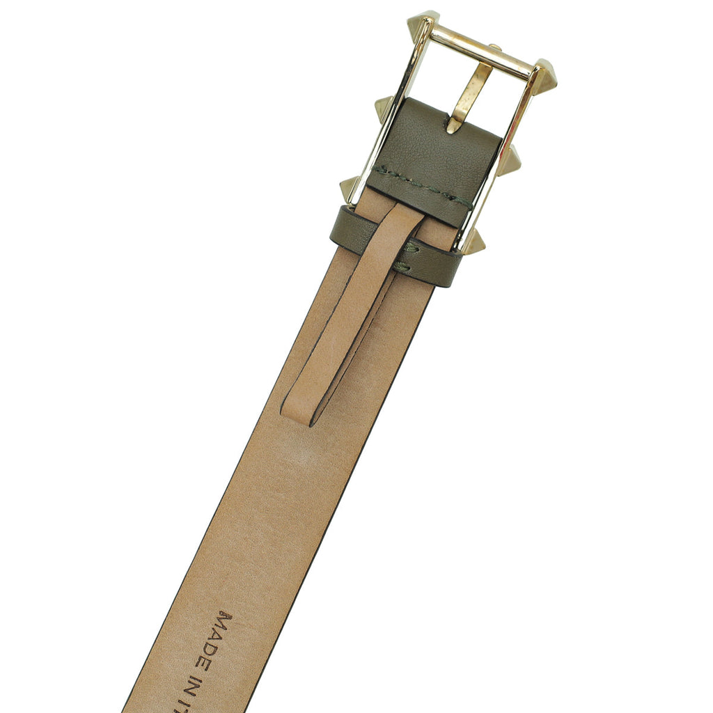 Valentino Olive Rockstud Buckle Belt 28