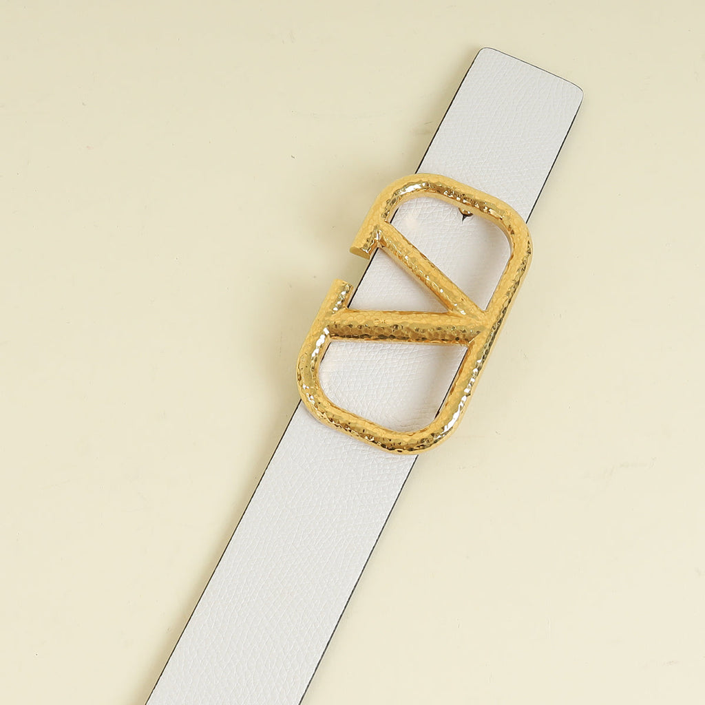 Valentino Bicolor Vlogo Buckle Reversible Belt 30