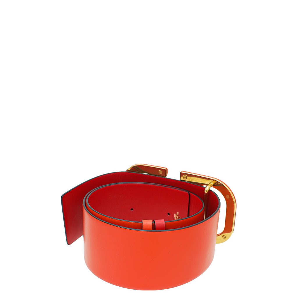 Valentino Orange Vlogo Wide Belt