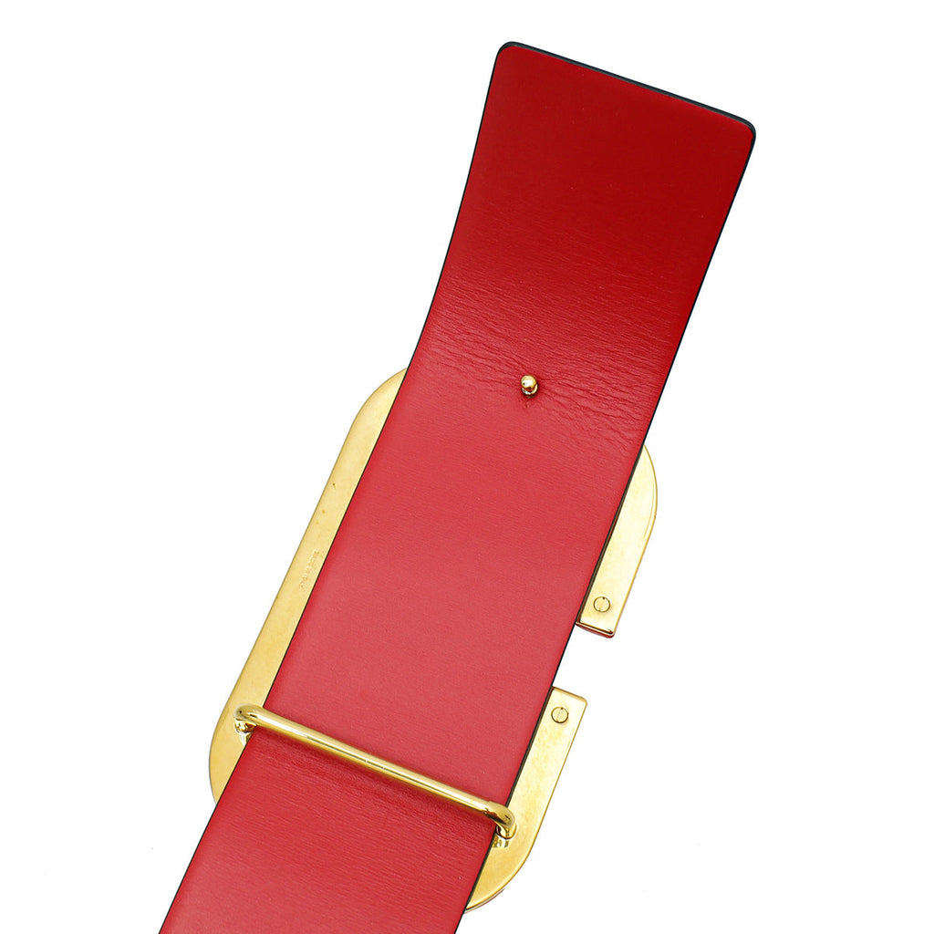 Valentino Orange Vlogo Wide Belt