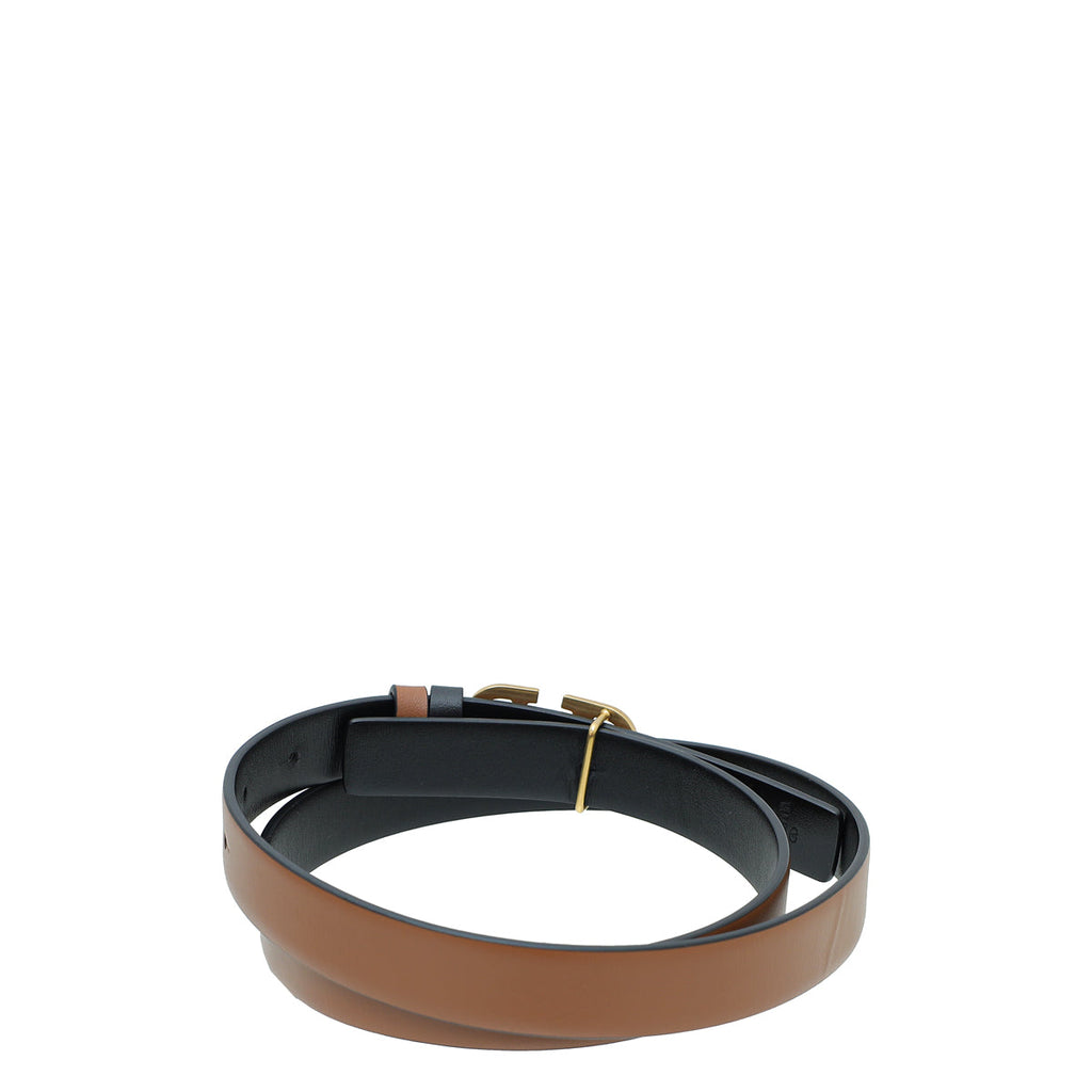Valentino Bicolor Vlogo Slim Reversible Belt 30