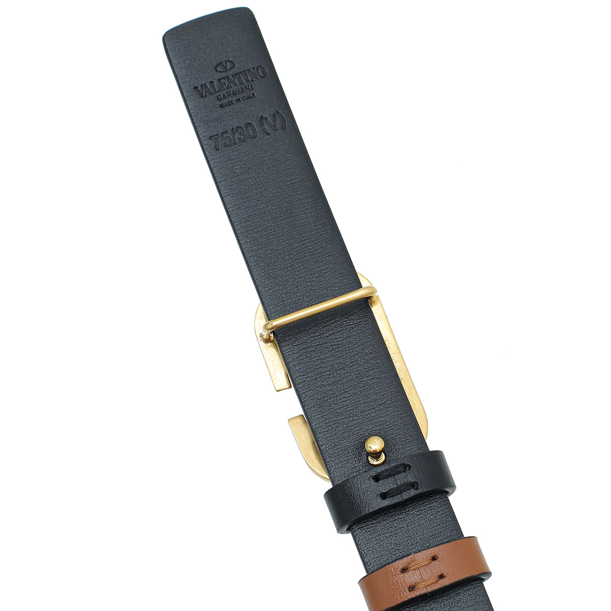 Valentino Bicolor Vlogo Slim Reversible Belt 30