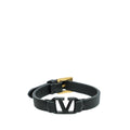 Valentino Black VLogo Leather Bracelet