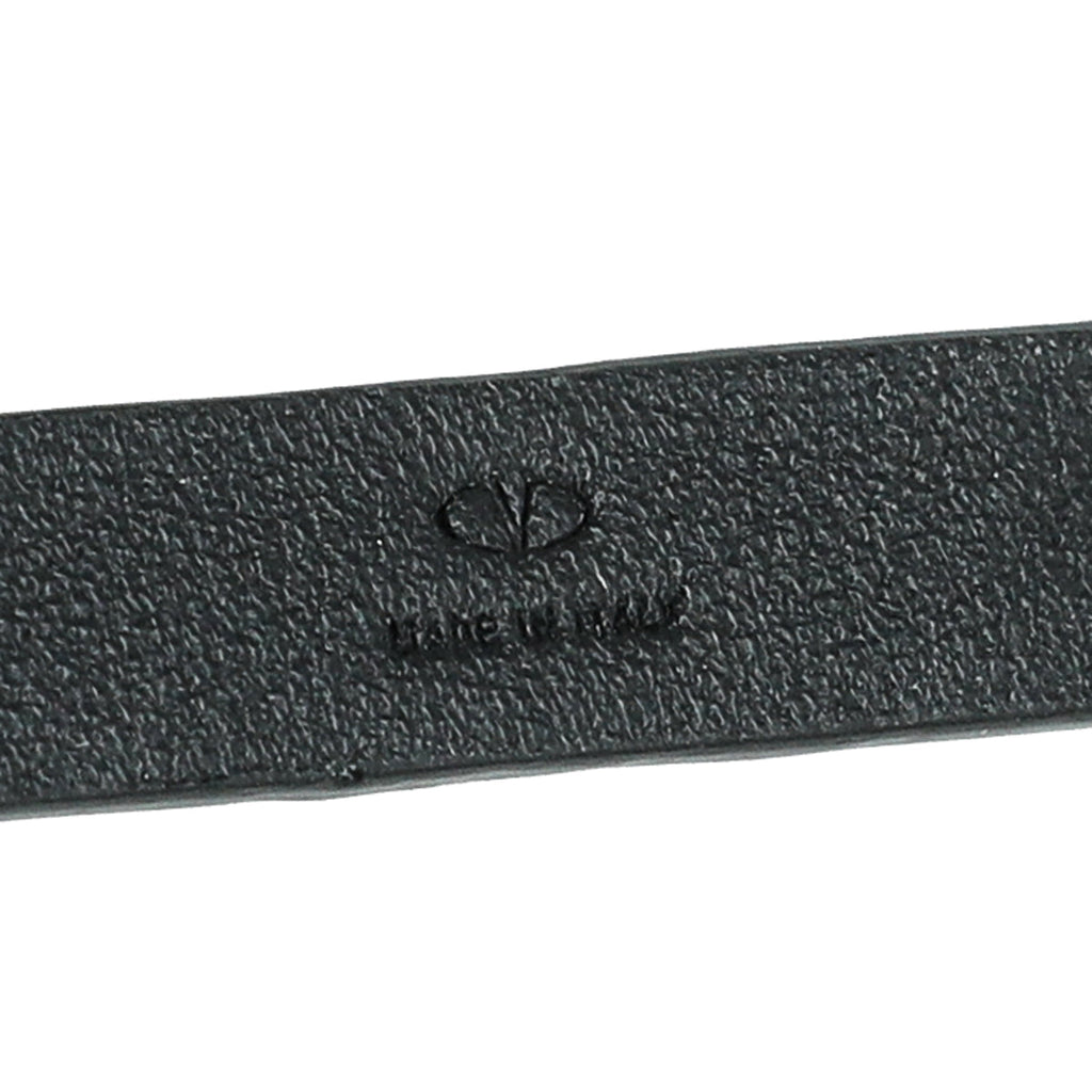 Valentino Black VLogo Leather Bracelet