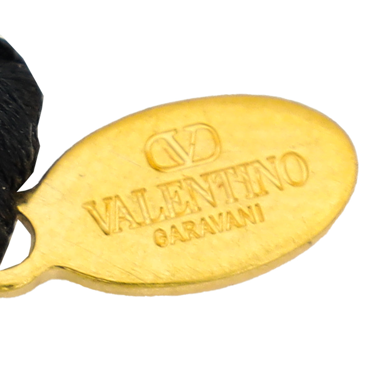 Valentino Black VLogo Crystal Cord Bracelet