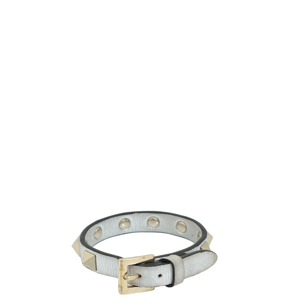 Valentino Metallic Silver Rockstud Bracelet