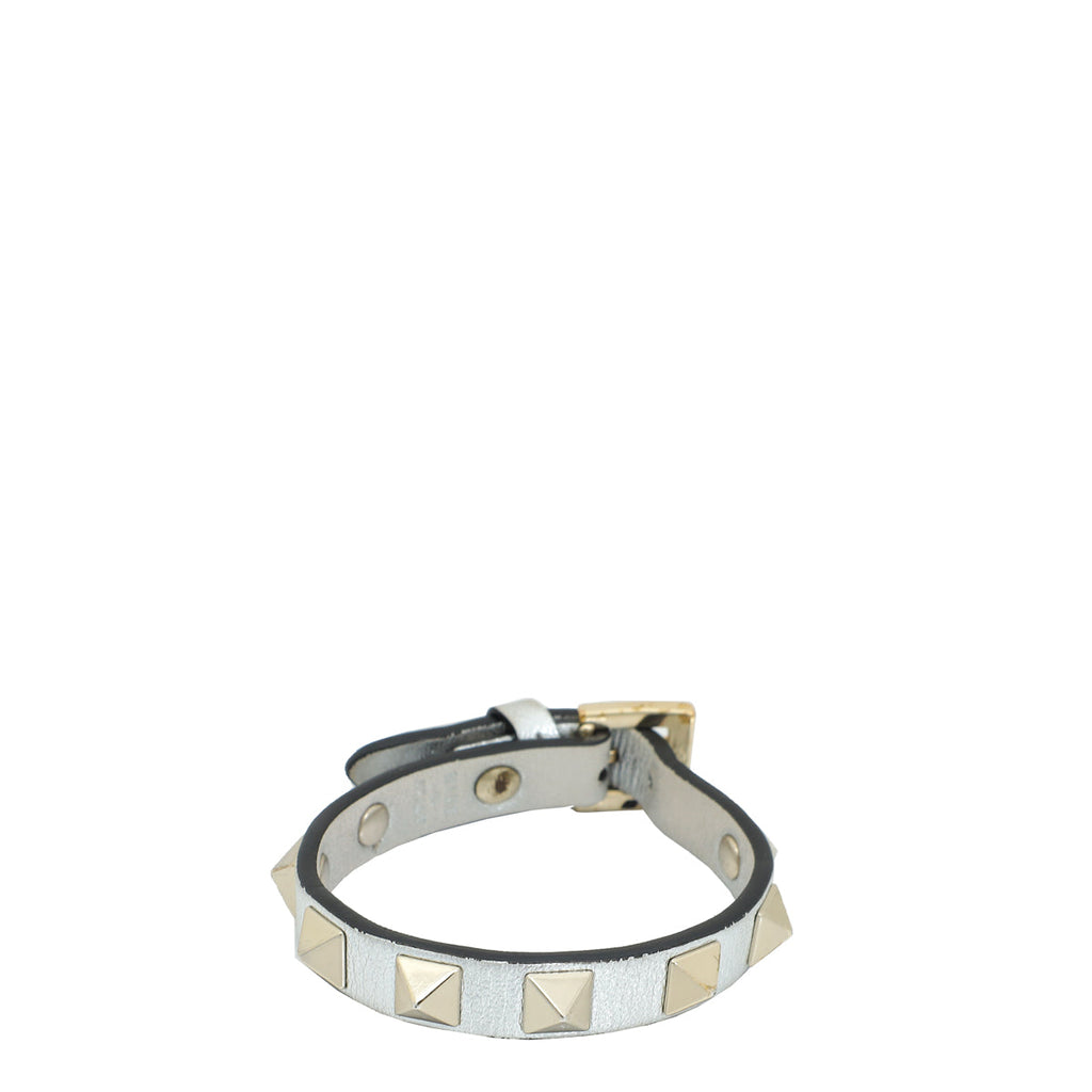 Valentino Metallic Silver Rockstud Bracelet