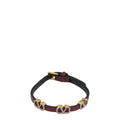 Valentino Burgundy VLogo Signature Strass Leather Bracelet
