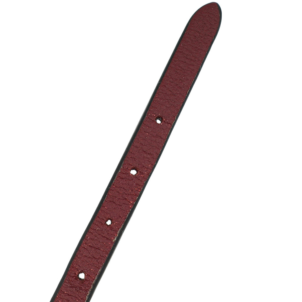 Valentino Burgundy VLogo Signature Strass Leather Bracelet