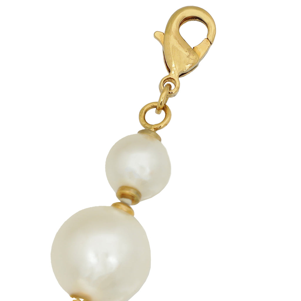 Valentino White VLogo Signature Pearl Bracelet