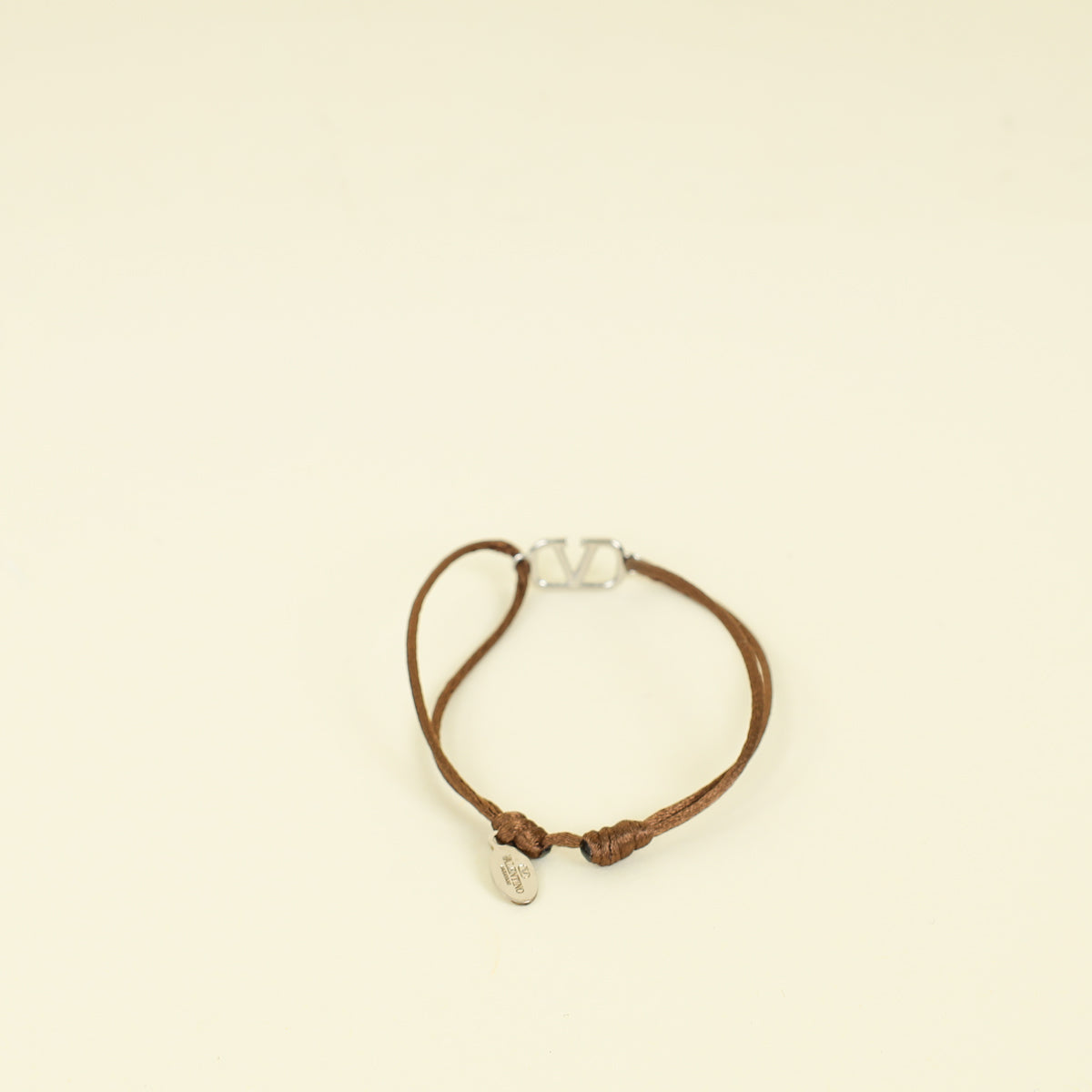 Valentino Brown Vlogo Cord Bracelet