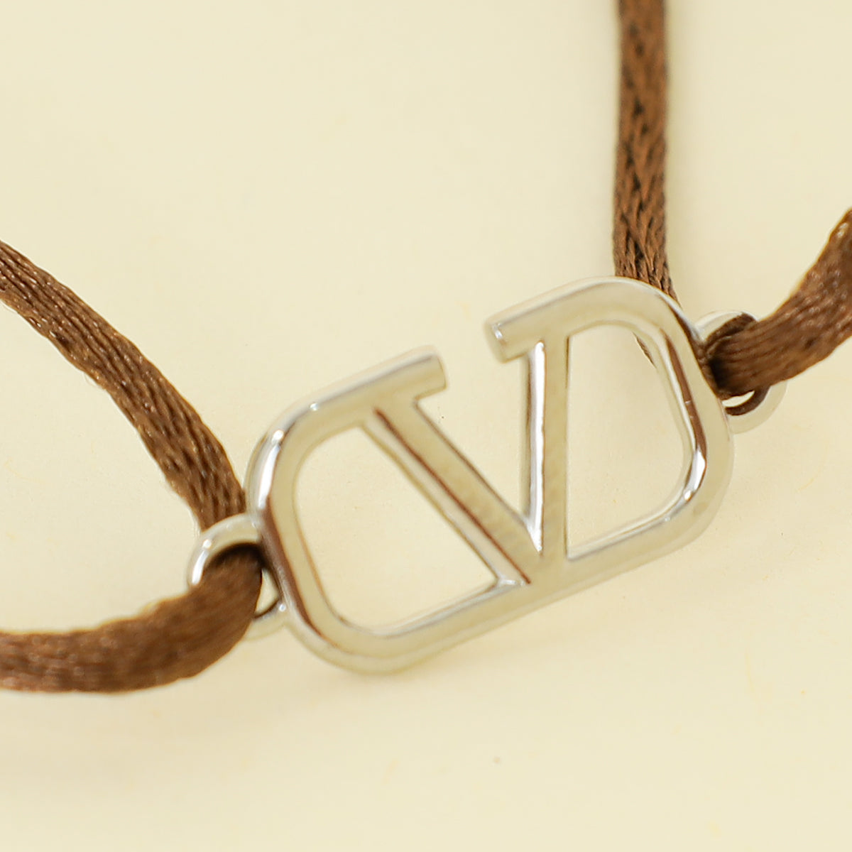 Valentino Brown Vlogo Cord Bracelet