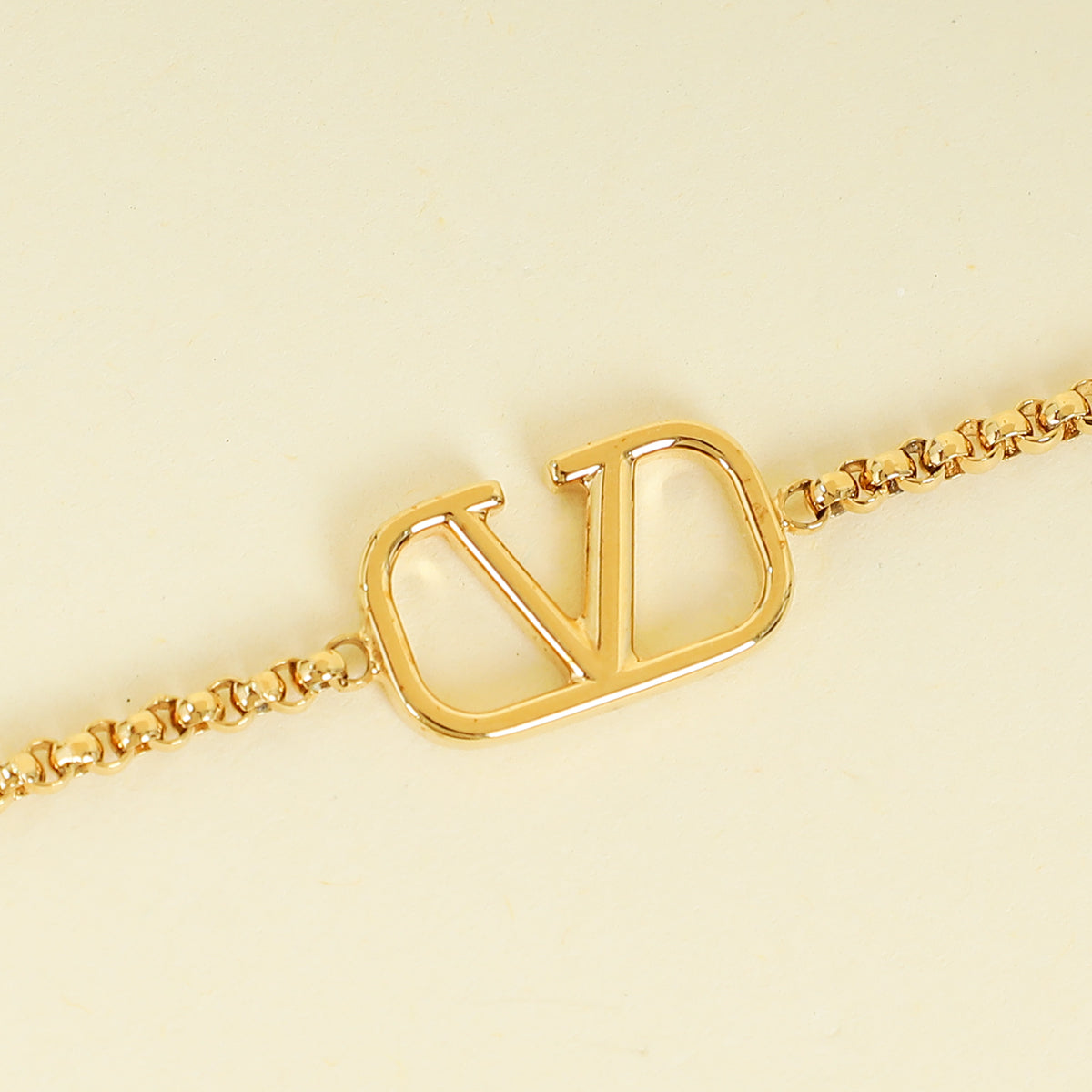 Valentino Gold Tone Vlogo Signature Metal Bracelet
