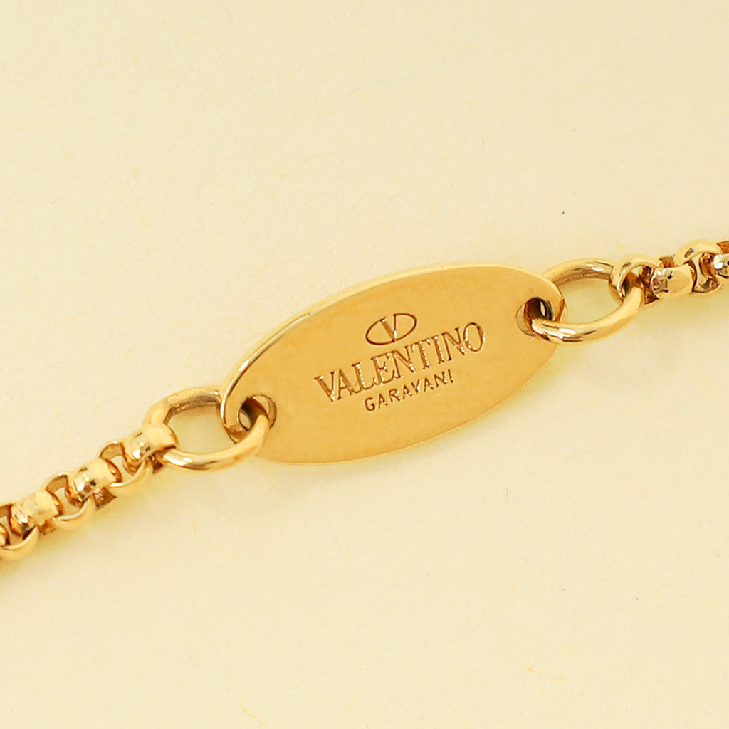 Valentino Gold Tone Vlogo Signature Metal Bracelet