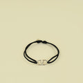 Valentino Black Vlogo Cord Bracelet