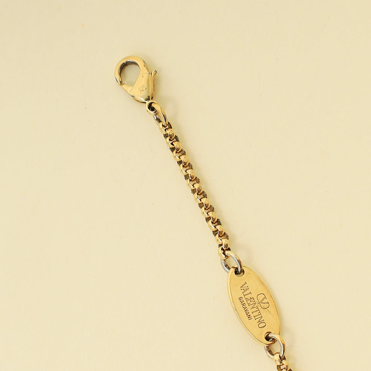 Valentino Gold Tone Vlogo Chain Bracelet