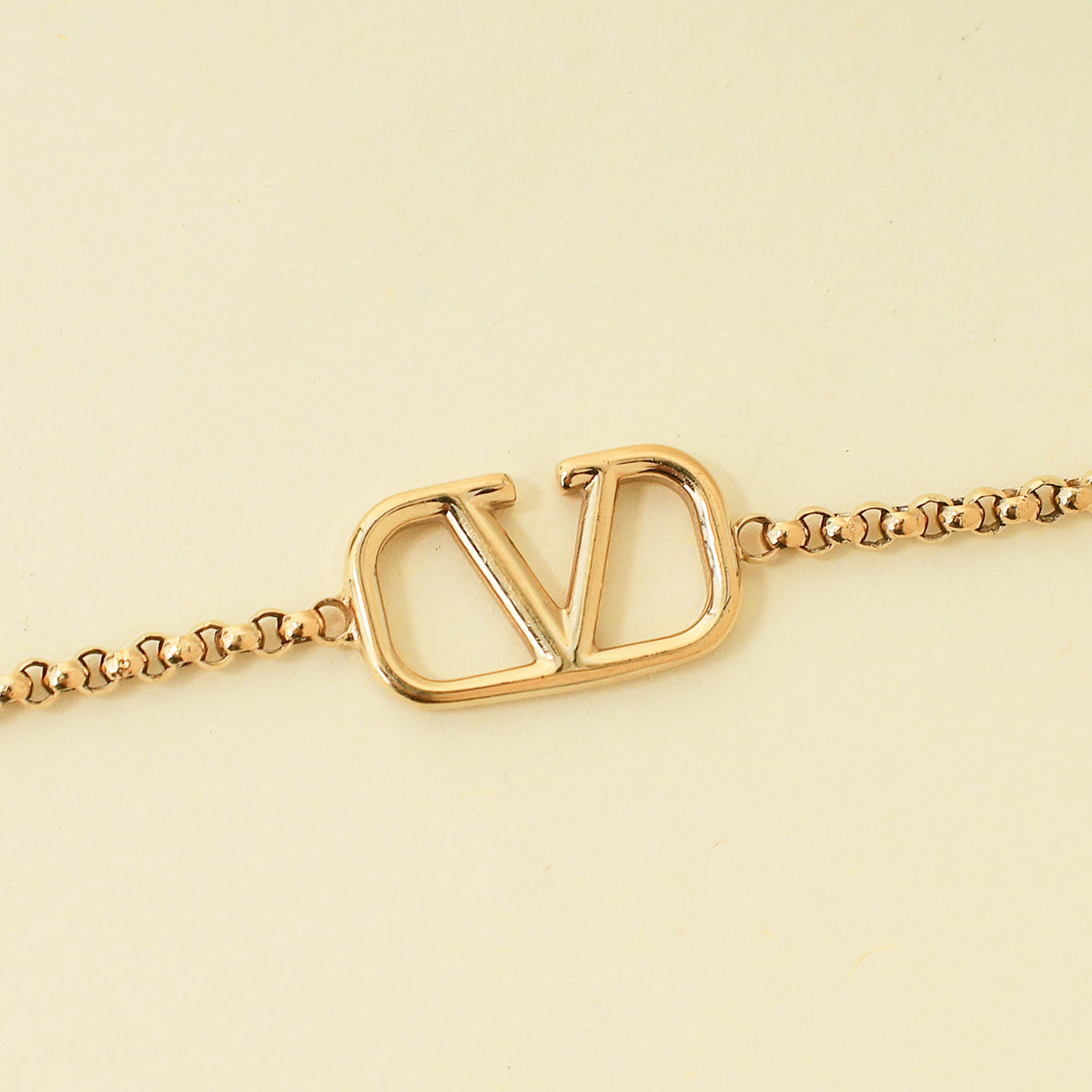 Valentino Gold Tone Vlogo Chain Bracelet