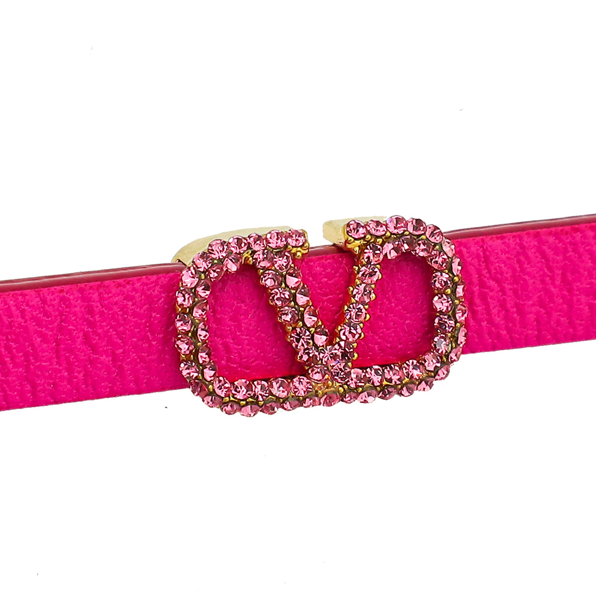 Valentino Pink VLOGO Signature Strass Bracelet