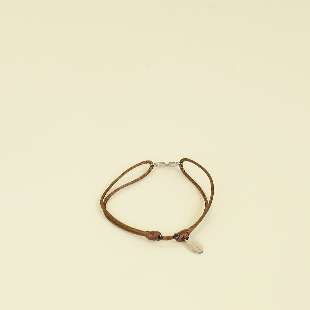 Valentino Brown Vlogo Cord Bracelet