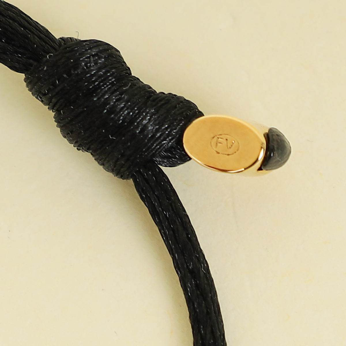 Valentino Black Vlogo Crystal Cord Bracelet