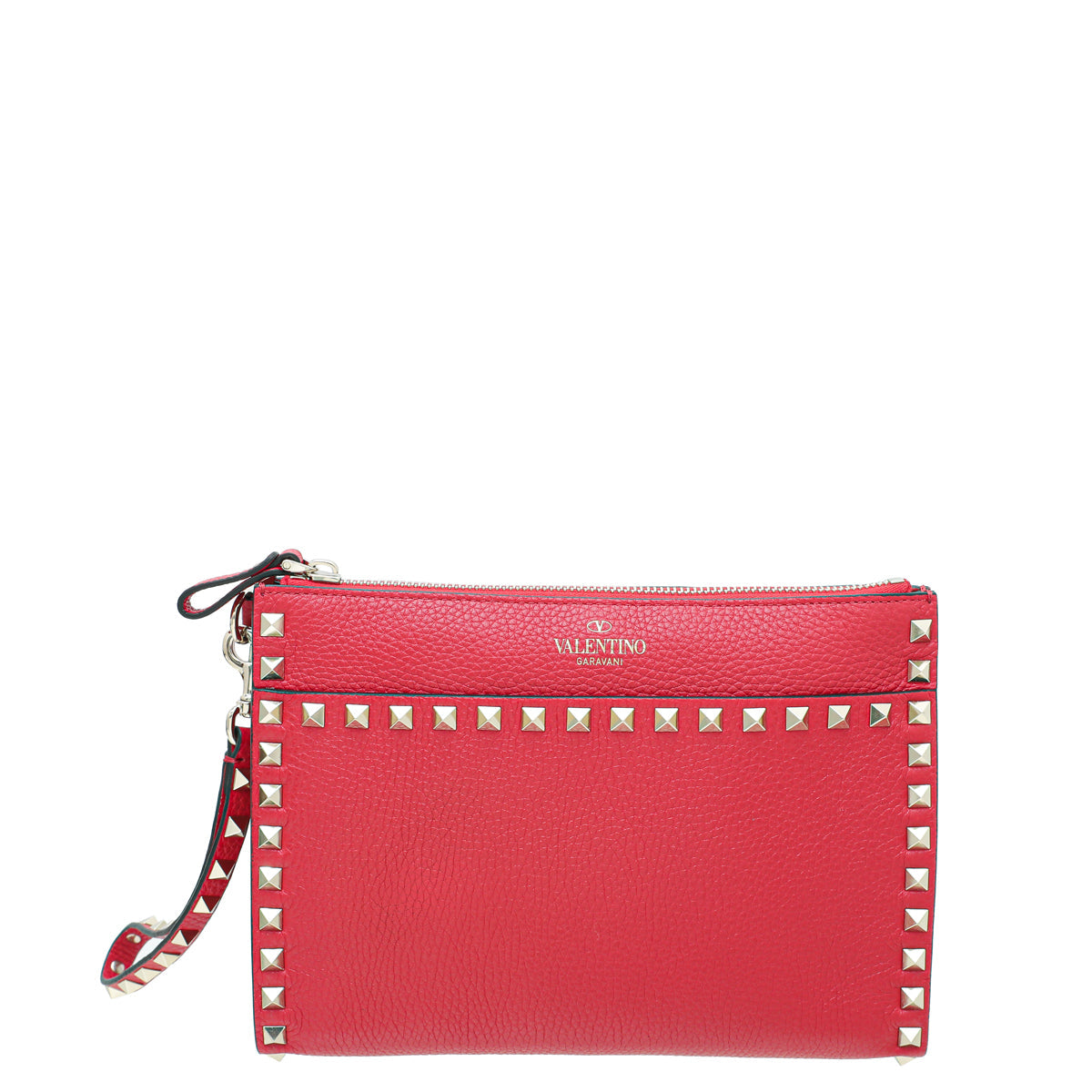 Valentino Red Rockstud Medium Pouch