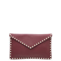 Valentino Burgundy Rockstud Envelope Flap Large Pouch