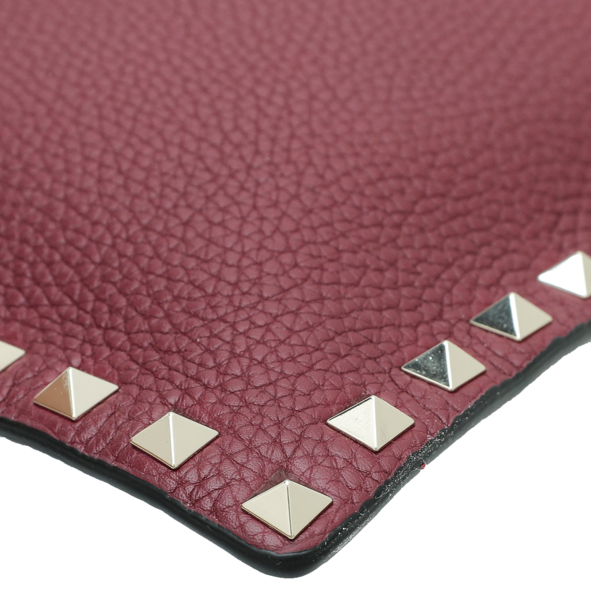 Valentino Burgundy Rockstud Envelope Flap Large Pouch