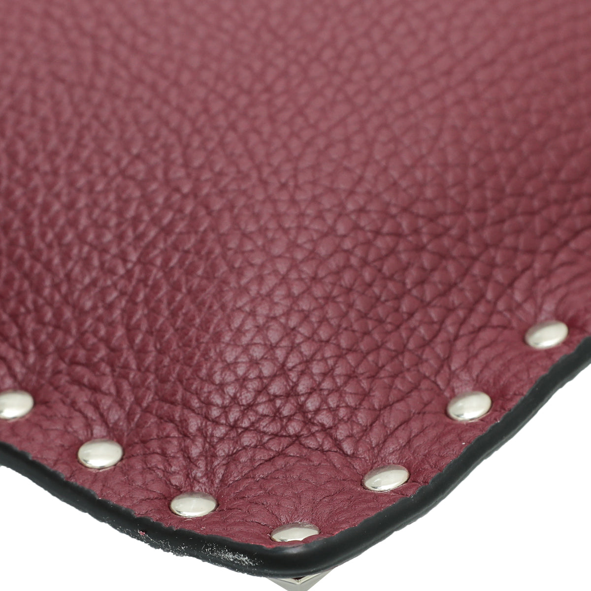 Valentino Burgundy Rockstud Envelope Flap Large Pouch
