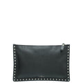 Valentino Black Rockstud Medium Zip Pouch