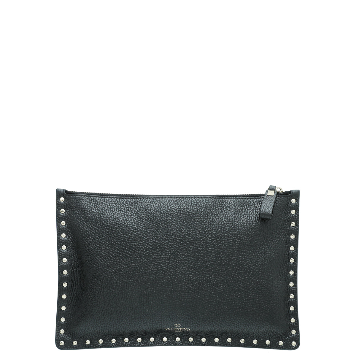 Valentino Black Rockstud Medium Zip Pouch