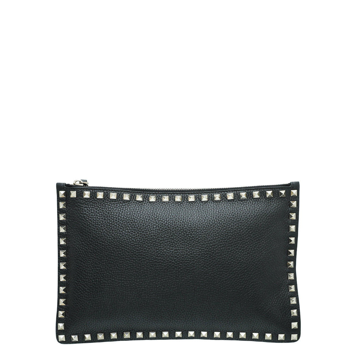 Valentino Black Rockstud Medium Zip Pouch