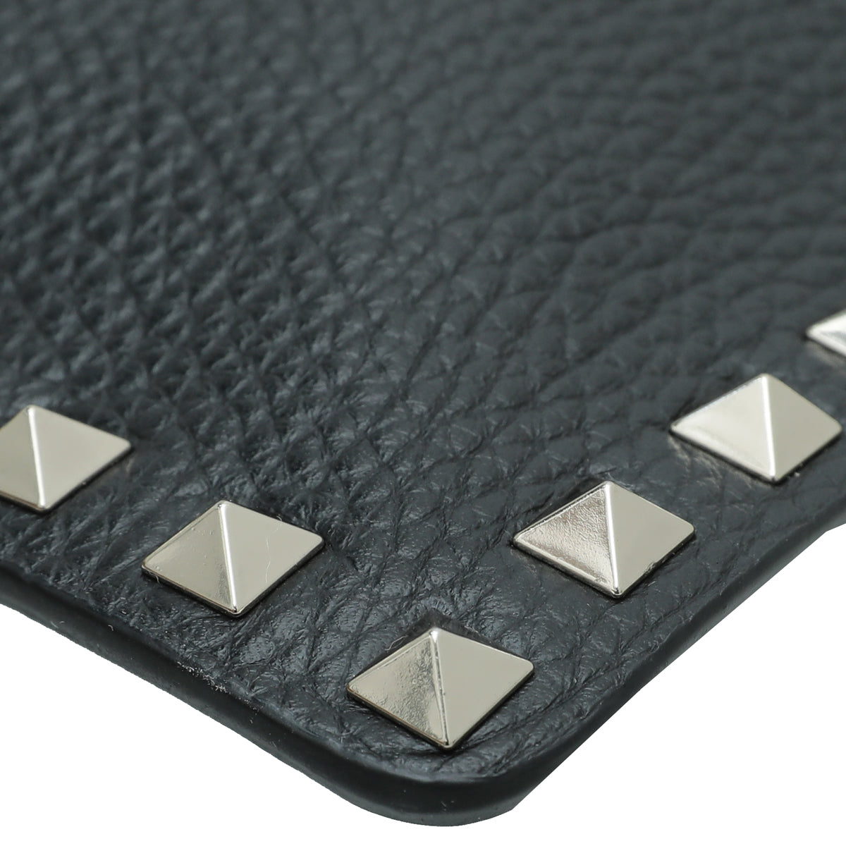 Valentino Black Rockstud Medium Zip Pouch