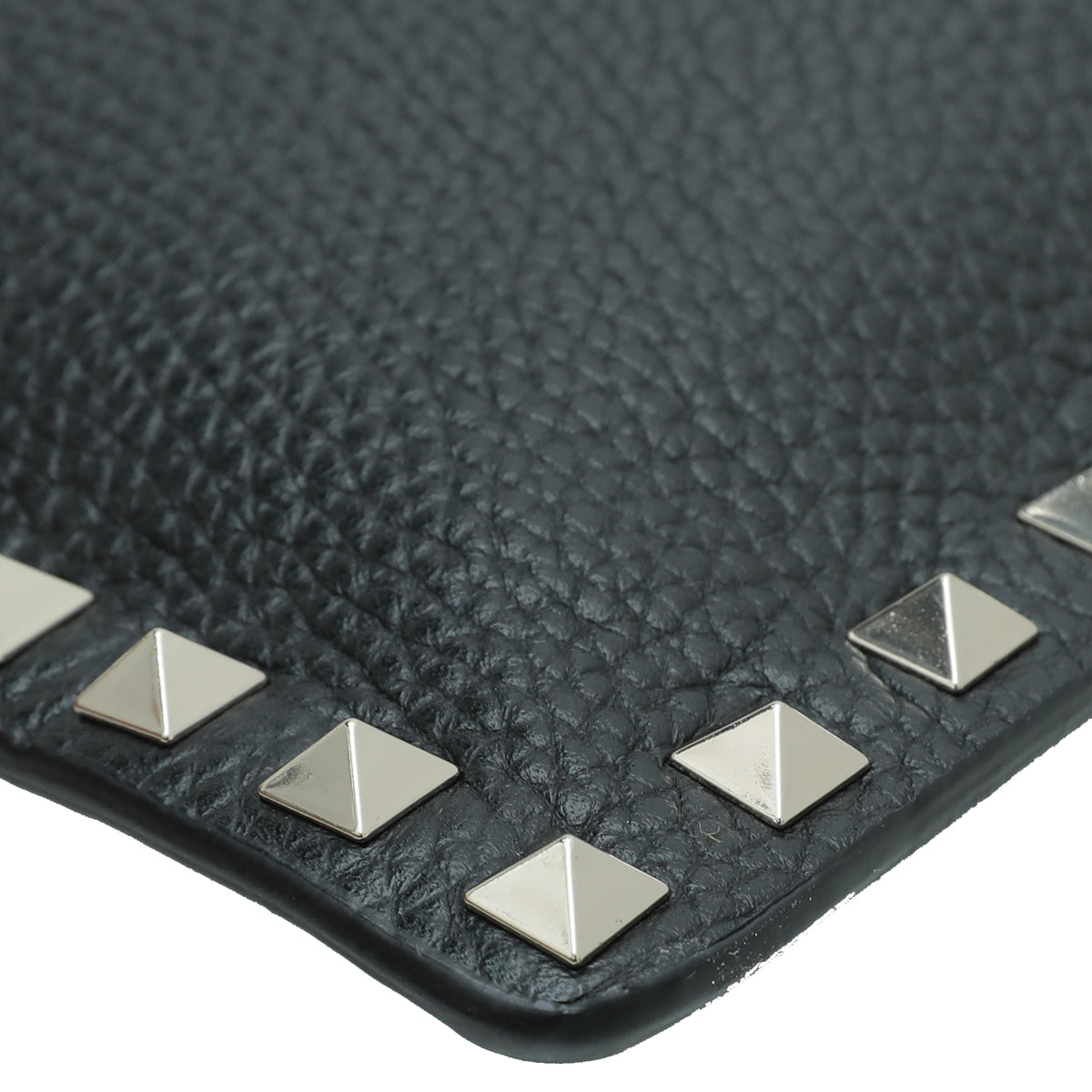 Valentino Black Rockstud Medium Zip Pouch