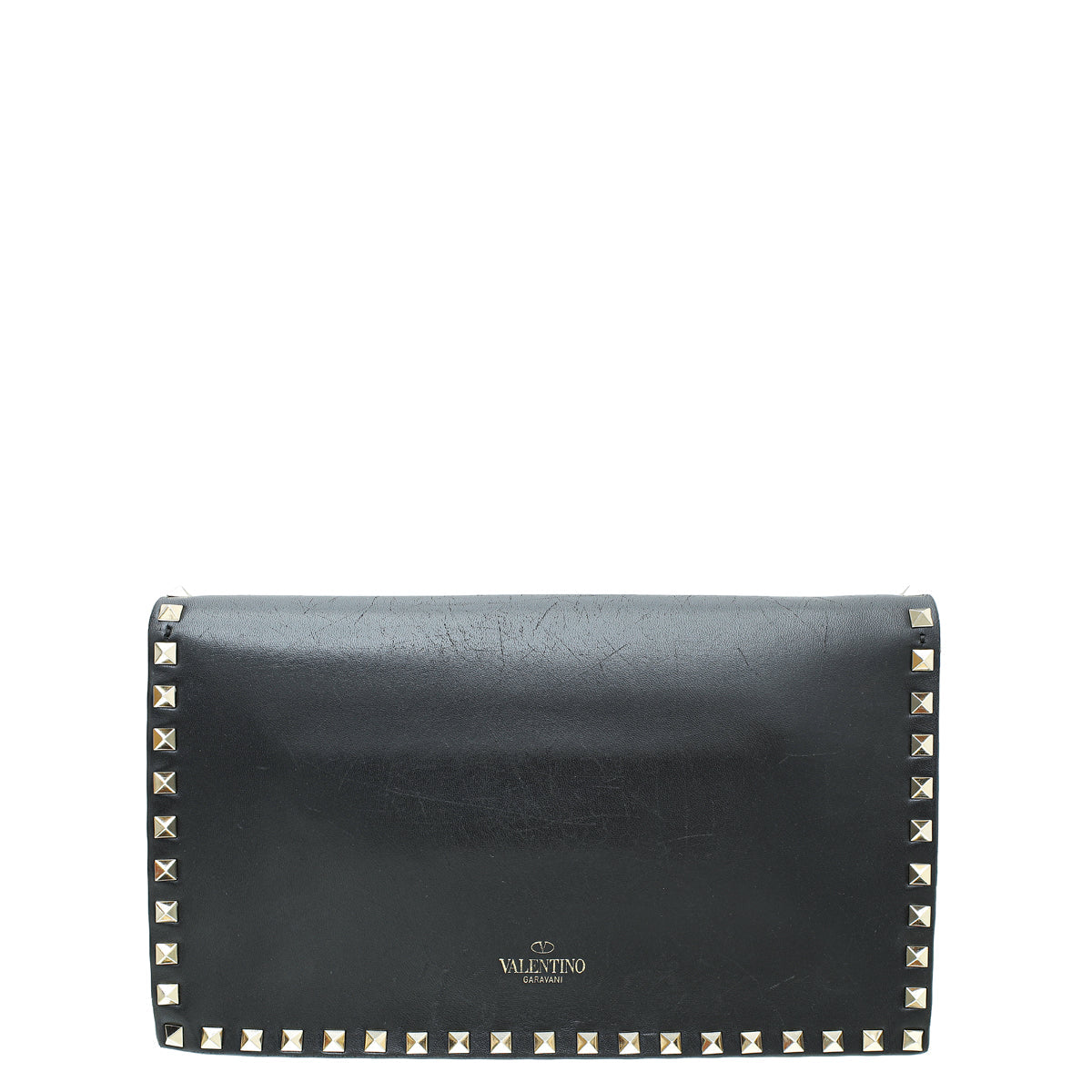 Valentino Black Rockstud Wristlet Clutch