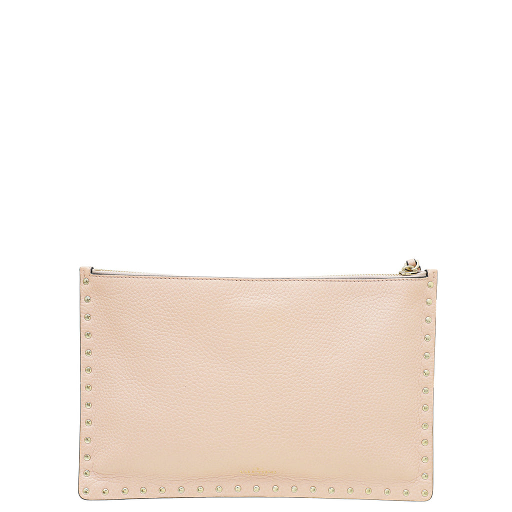 Valentino Light Pink Rockstud Flat Pouch