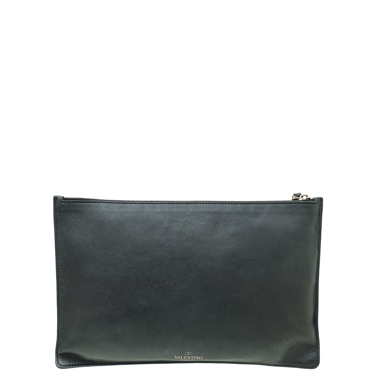 Valentino Black VLTN Zip Clutch