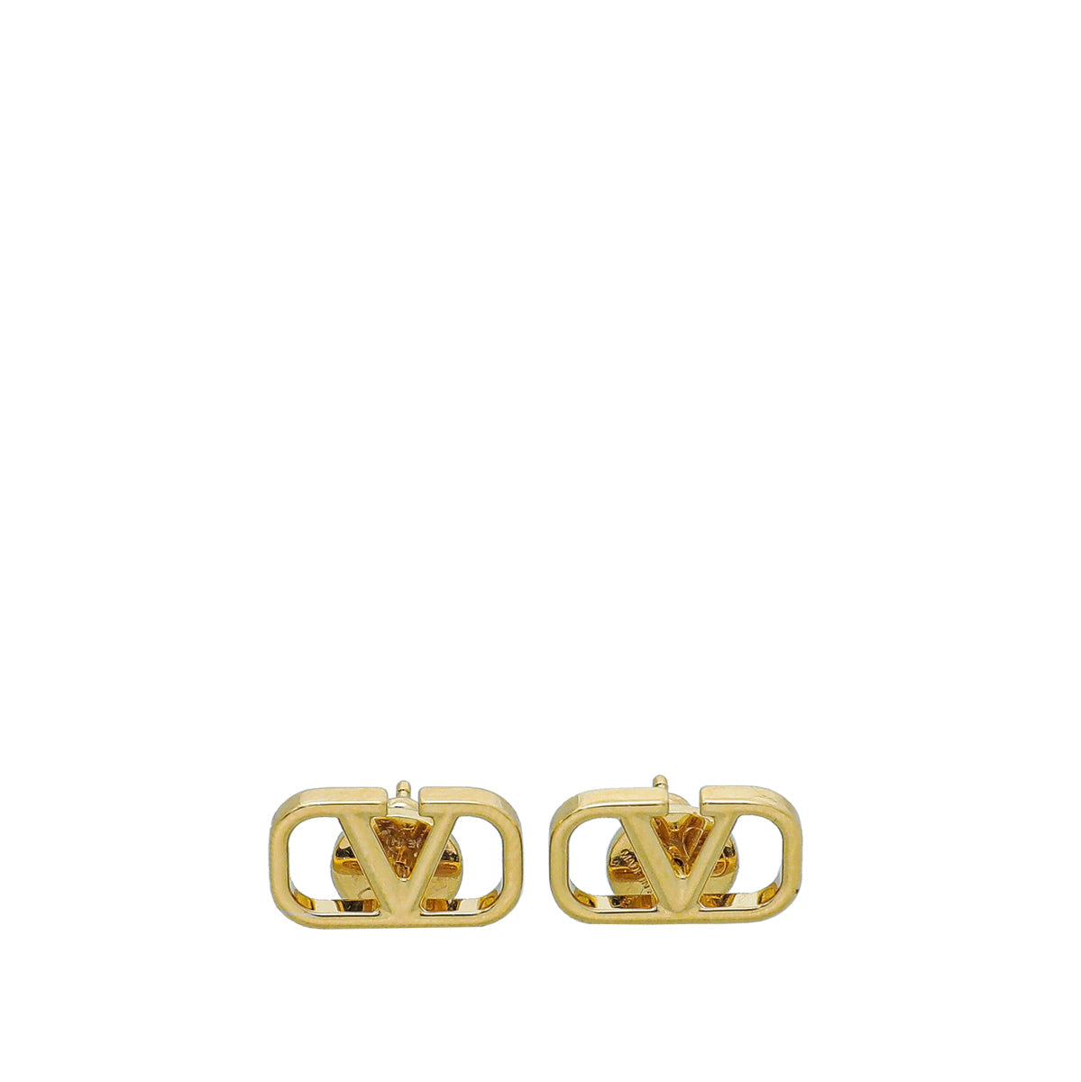 Valentino Gold V Logo Stud Earring