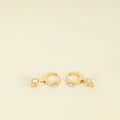 Valentino Gold Vlogo Pearl Drop Hoop Earrings