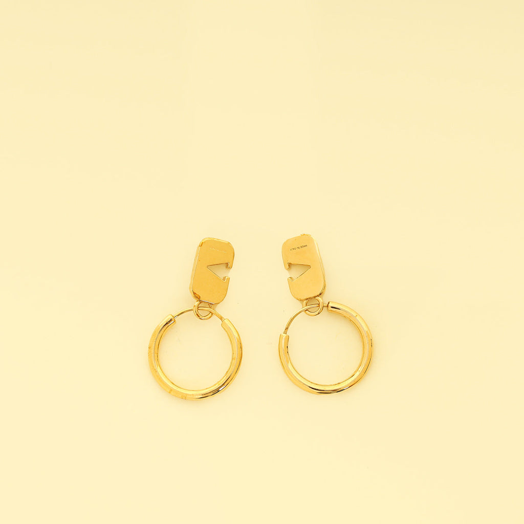 Valentino Gold VLOGO Signature Crystal-Embellished Hoop Earrings