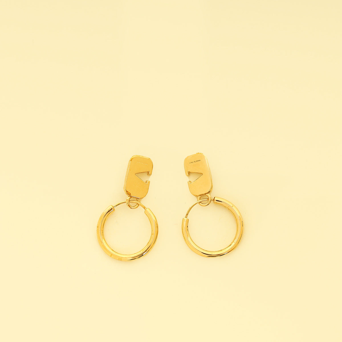 Valentino Gold VLOGO Signature Crystal-Embellished Hoop Earrings